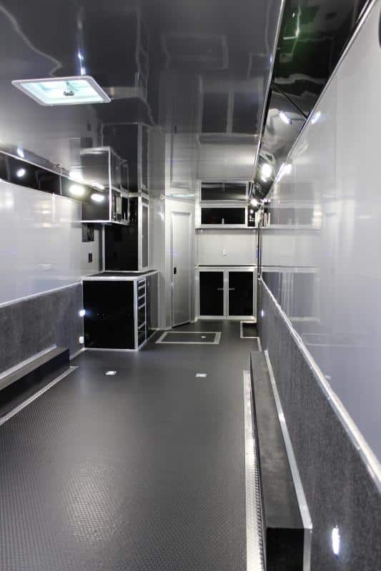 Haulmark Edge bumper pull interior view with bathroom
