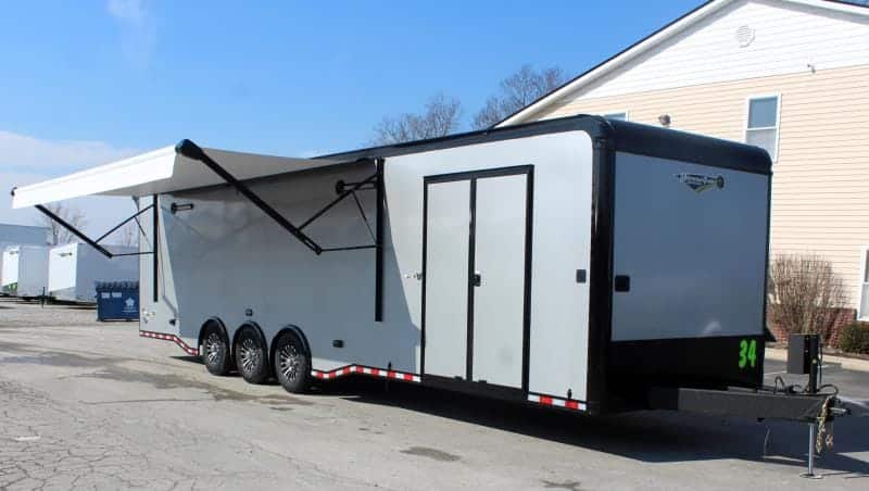 Enclosed Car Trailer 2027 34ft. Edge w/Large Full Bathroom & Electric Awning 9324