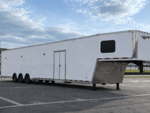 Enclosed Gooseneck Trailer 2025 48ft. Platinum w/Large Corner Bathroom, Aluminum Wheels, & More! 0188