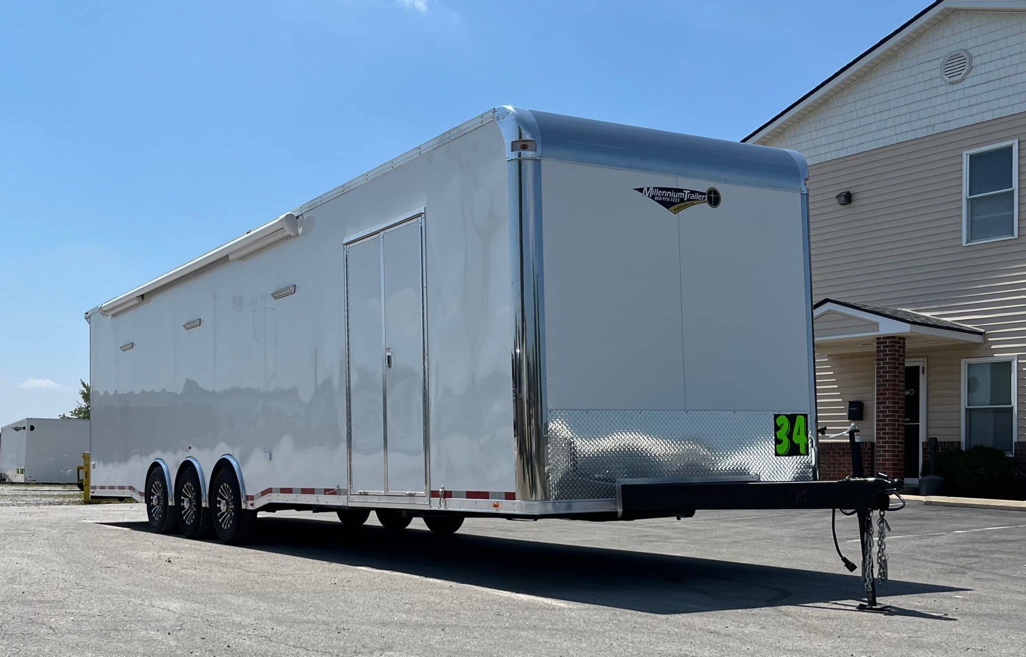 Enclosed Car Trailer 2026 34ft. w/Large Corner Bathroom, Electric Awning, Aluminum Wheels, & More! 0208 - Image 8