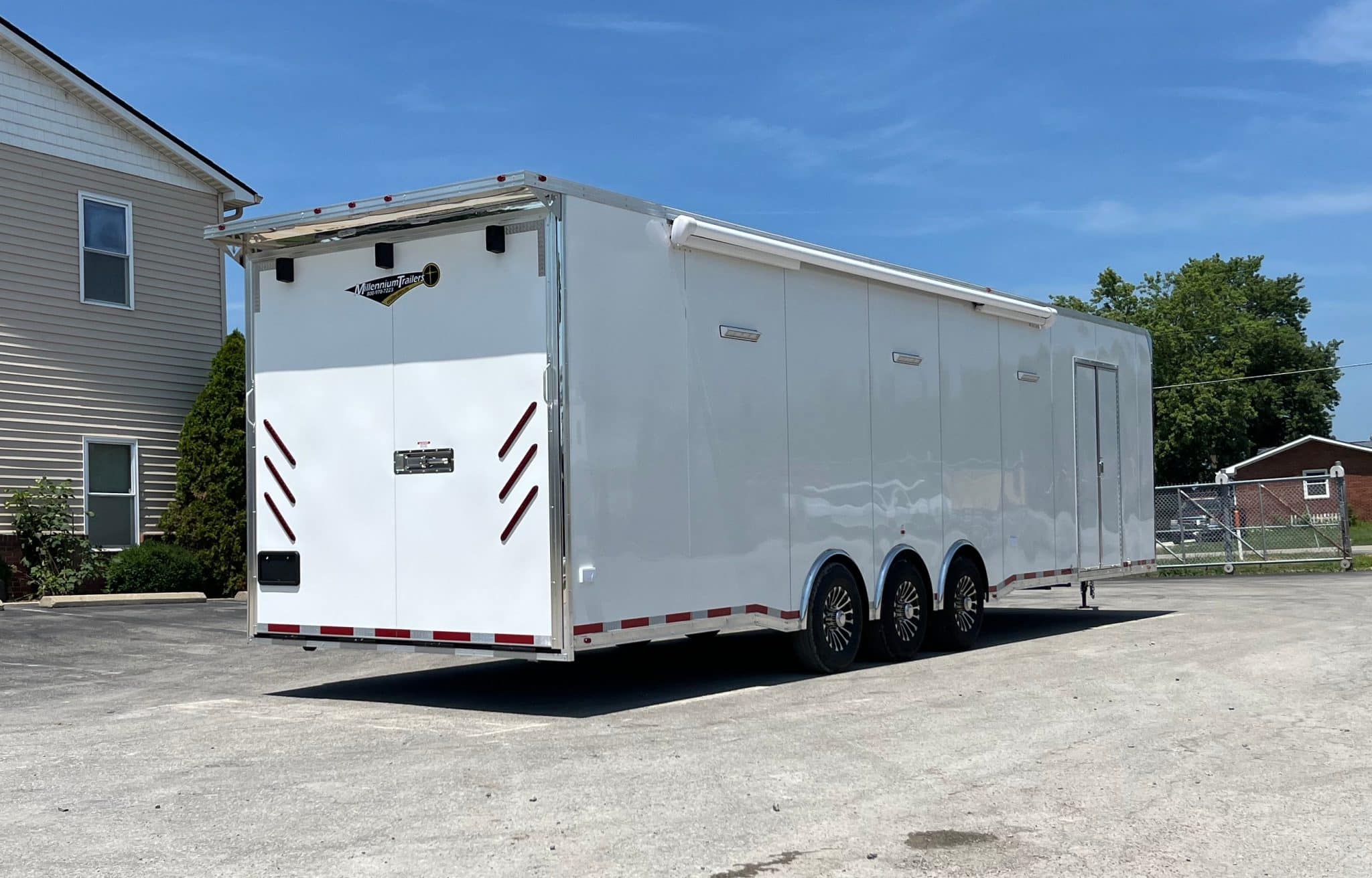Enclosed Car Trailer 2026 34ft. w/Large Corner Bathroom, Electric Awning, Aluminum Wheels, & More! 0208 - Image 10