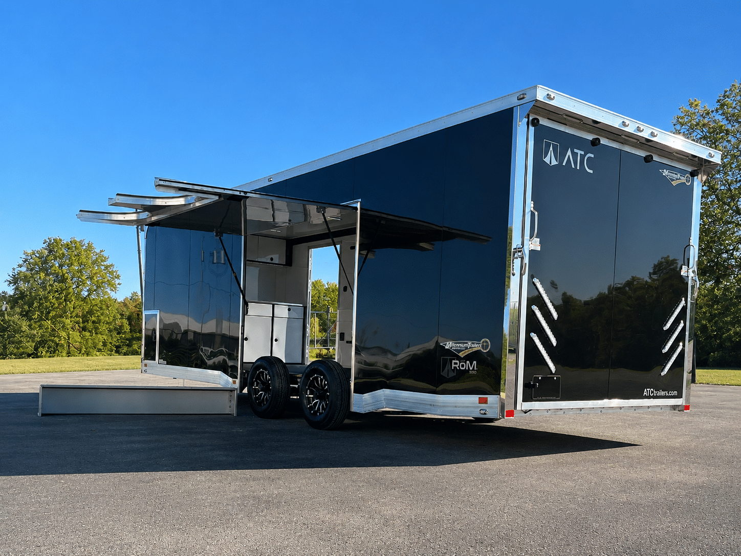 Enclosed ATC Car Trailer 2027 24ft. Aluminum ROM 550 w/Large Escape Door & LifeTrac 7363