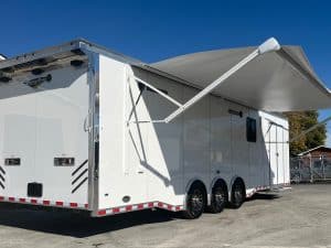 Enclosed Car Trailer 2027 34ft. Edge w/Large Full Bathroom & Electric Awning 5697