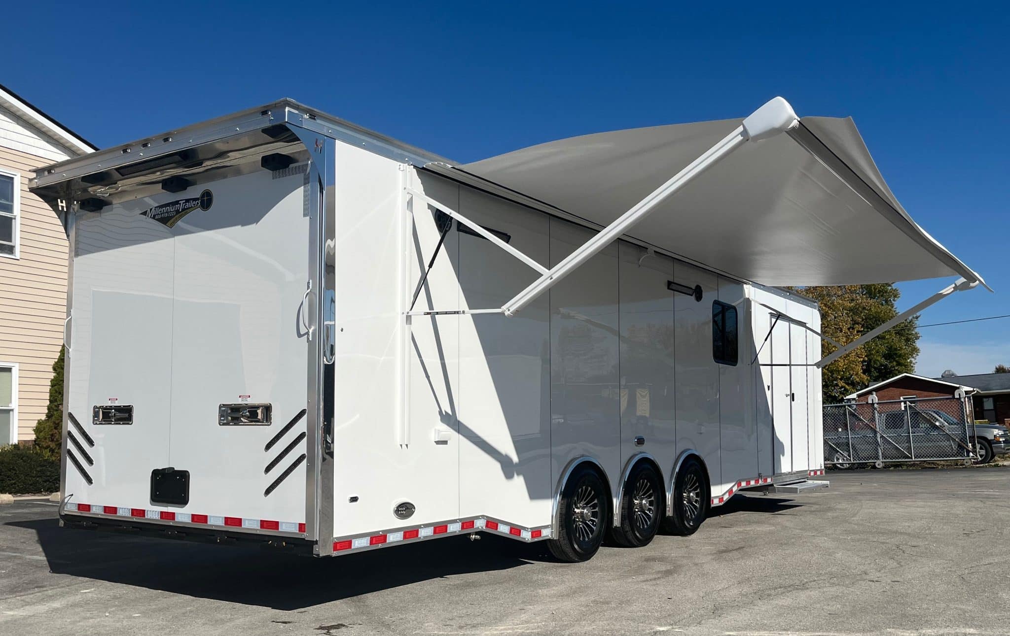 Enclosed Car Trailer 2027 34ft. Edge w/Large Full Bathroom & Electric Awning 5697