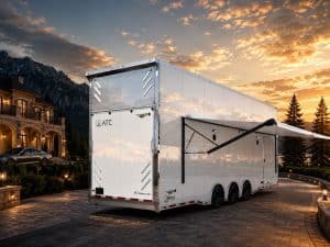 Enclosed ATC Car Trailer 2026 30ft. Aluminum Stacker ROM 750S w/Tiltable 18ft. Lift 6130