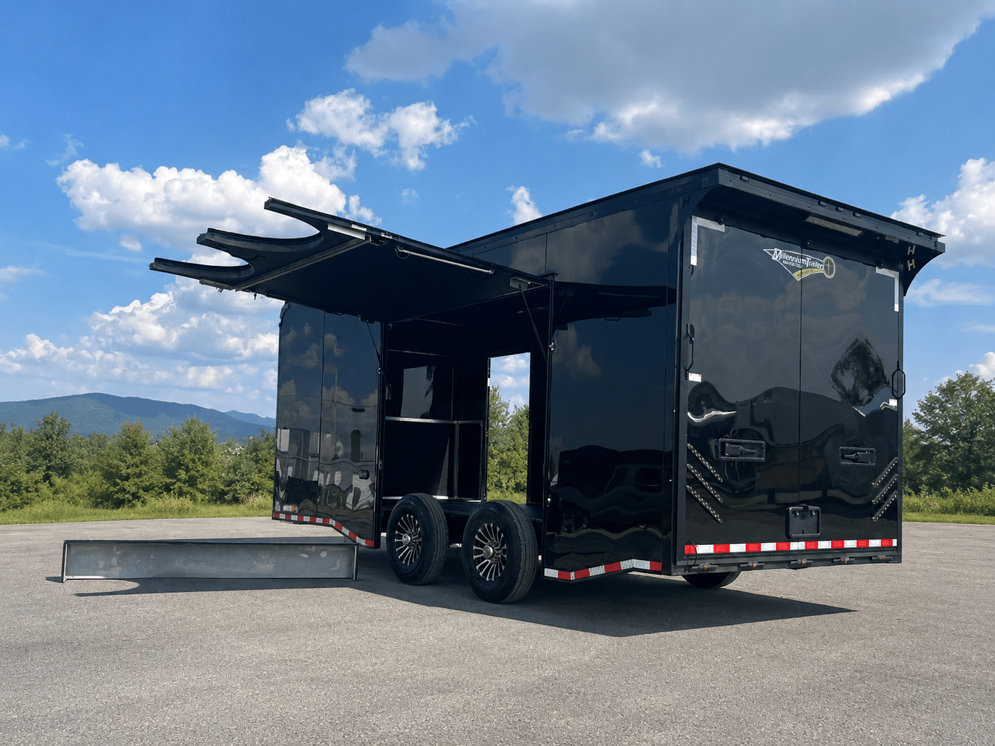 Enclosed Car Trailer 2027 20ft. Haulmark Edge w/Large Escape Door & Black Finished Interior 7453