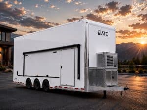 Aluminum Stacker Car Trailer 2027 28ft. ATC ROM 750S w/18ft. Tiltable Lift & Lifetrac Items Added 7251