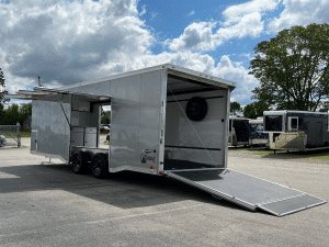 Enclosed ATC Car Trailer 2027 24ft. Aluminum ROM 450 w/LifeTrac & Large Escape Door 7057