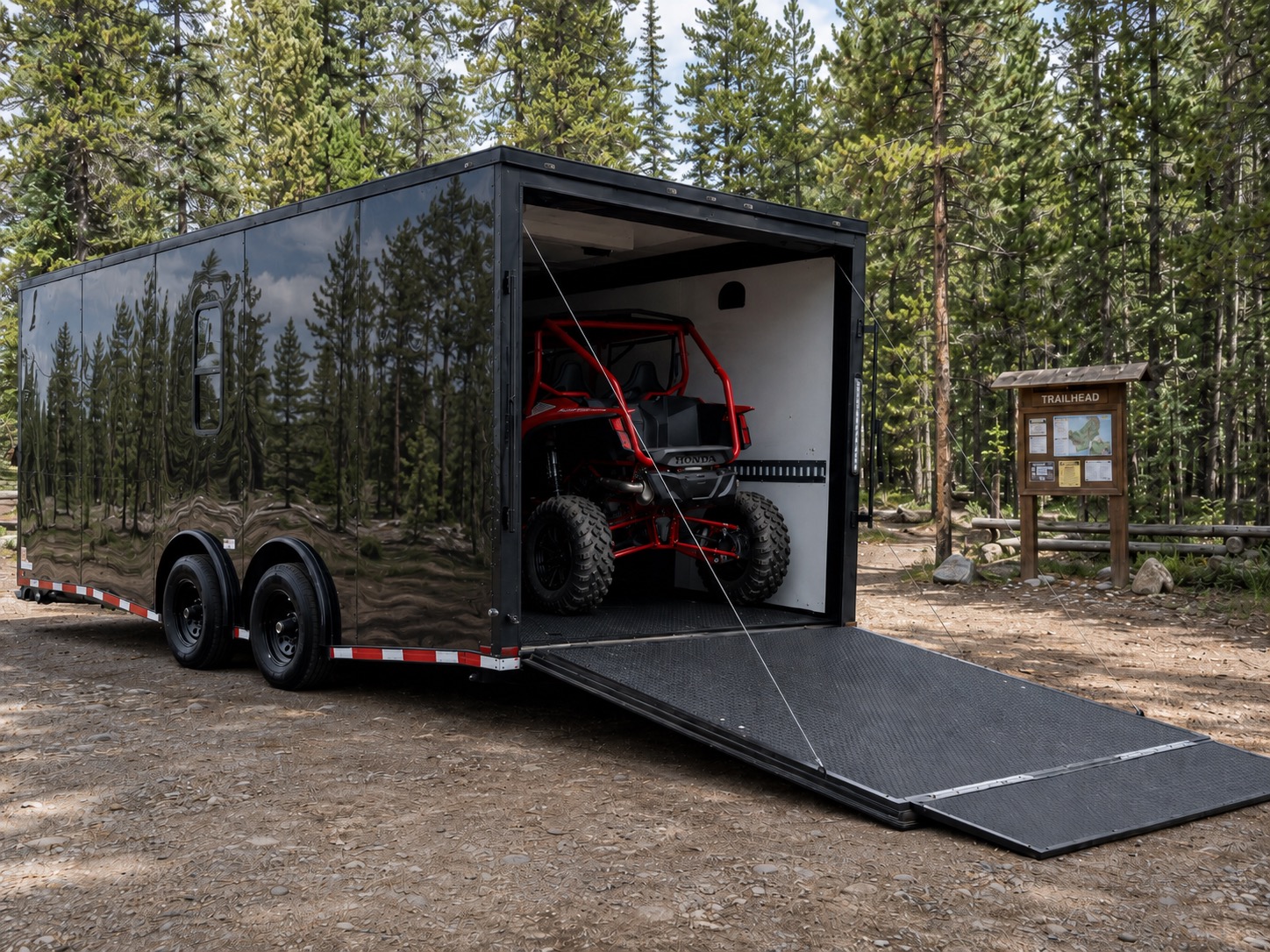 Used Enclosed Trailer 2025 20ft. w/Large Full Bathroom A/C Finished Interior & Electric Awning 0389 - Image 5
