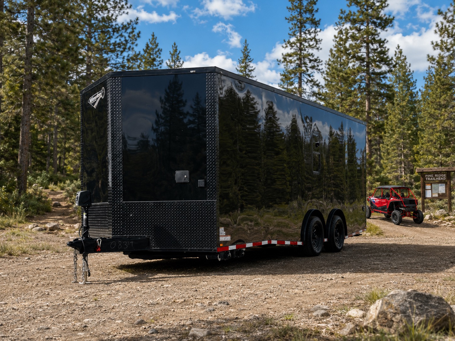 Used Enclosed Trailer 2025 20ft. w/Large Full Bathroom A/C Finished Interior & Electric Awning 0389 - Image 3